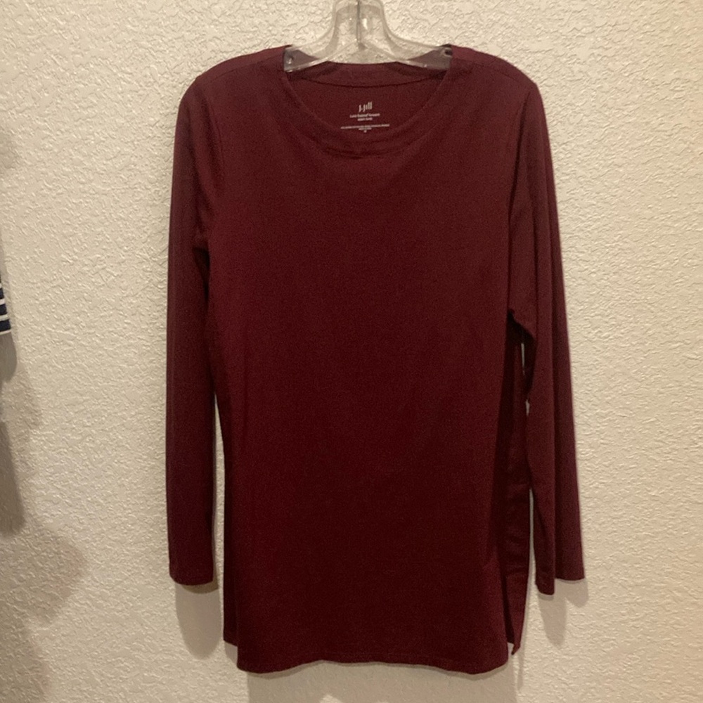 J Jill knit tunic Medium maroon